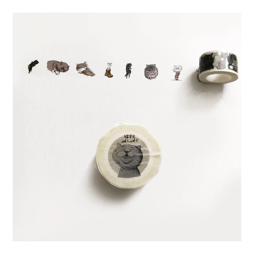 【ehcat貓室友】貓似顏日付紙膠帶-03