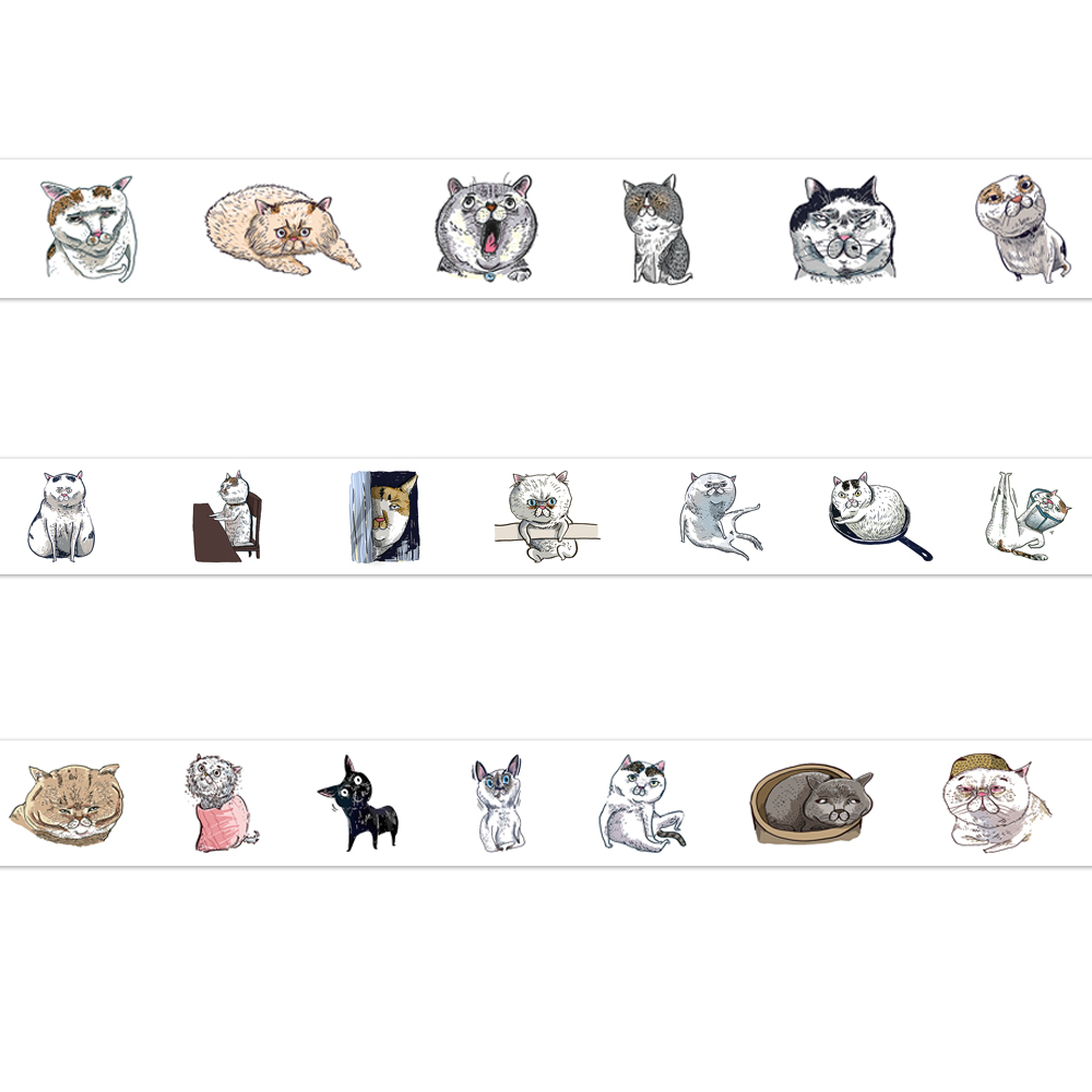 【ehcat貓室友】貓似顏日付紙膠帶-04