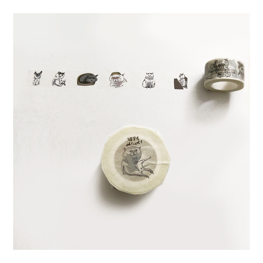 【ehcat貓室友】貓似顏日付紙膠帶-04