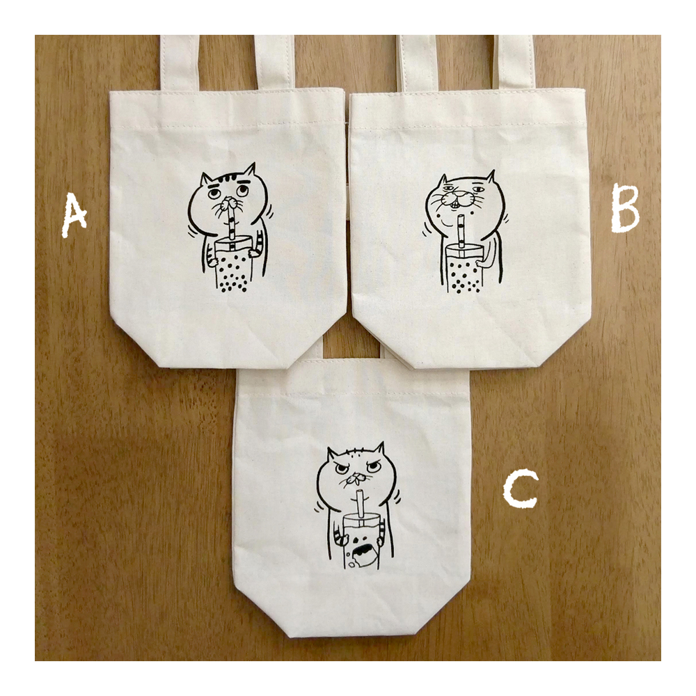 【ehcat貓室友】絹印帆布飲料提袋