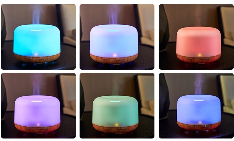 (特價)木紋底座超聲波香薰加濕機(電煲形) 500ml No:500095-1