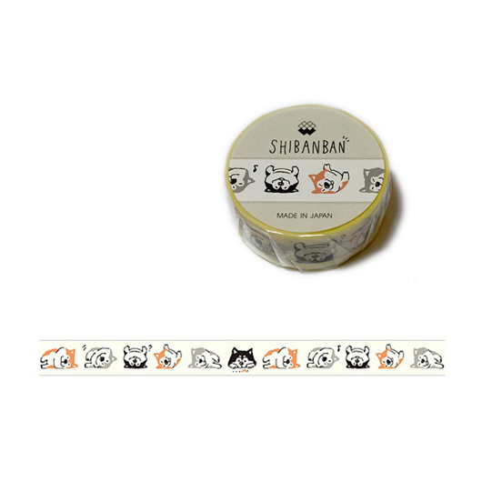 【ehcat貓室友】日本進口 MIND WAVE 翻滾柴柴 紙膠帶 93268