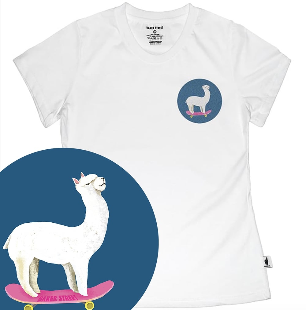 Little Stamp: Sk8er Alpaca 滑板羊駝 女版短T