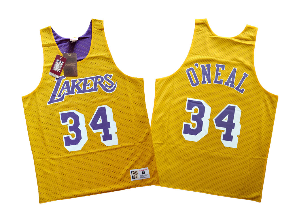 Mitchell & Ness 洛杉磯湖人隊 Shaquille O'neal 雙面 練習球衣
