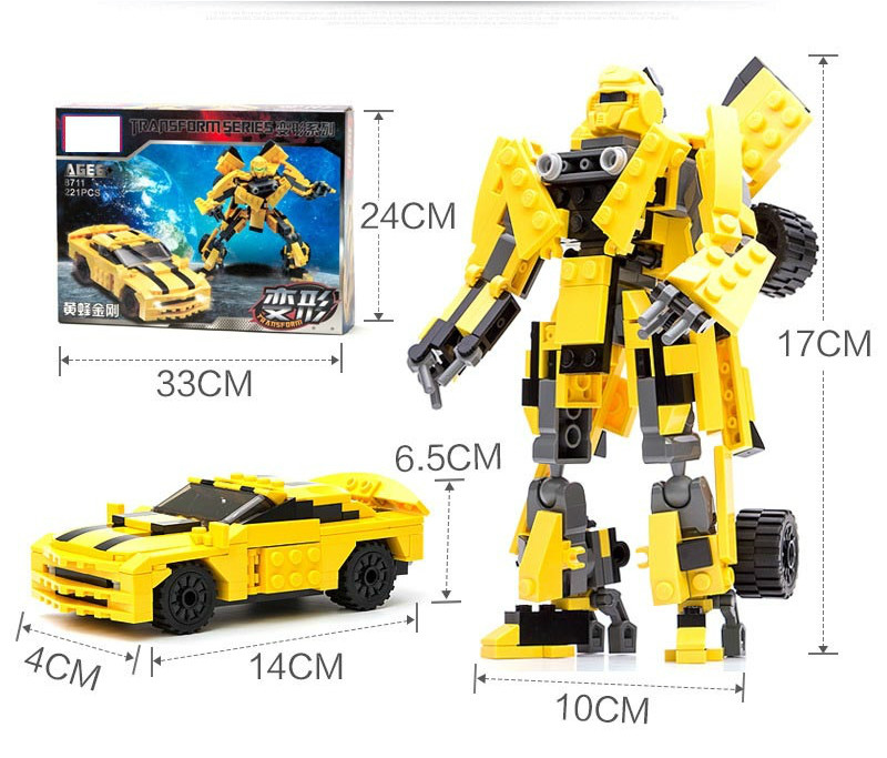 221PCS 2-in-1 Bumblebee Transformers Transform Series Building Blocks Set Fit Lego NO BOX GU8711