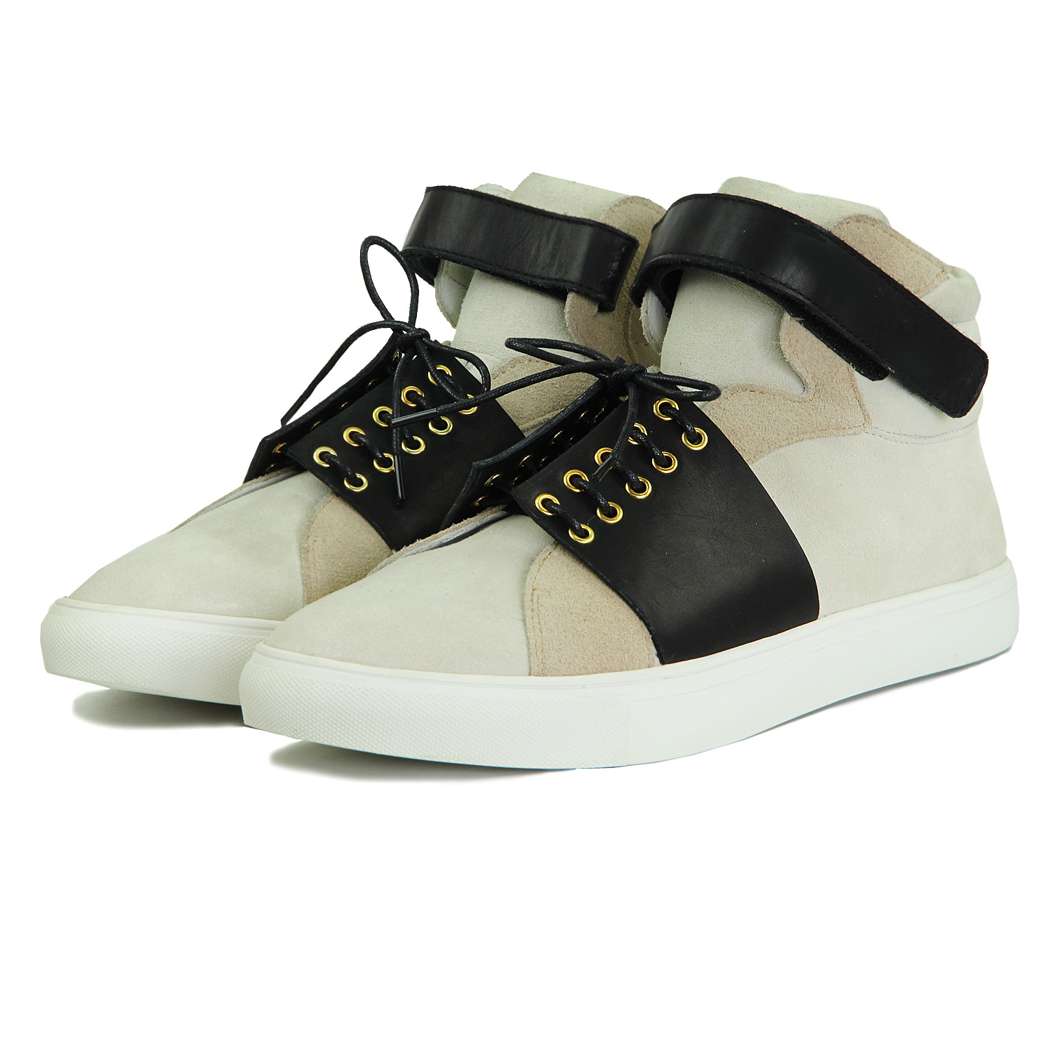 Leather Sneaker Chain M1201 Ivory