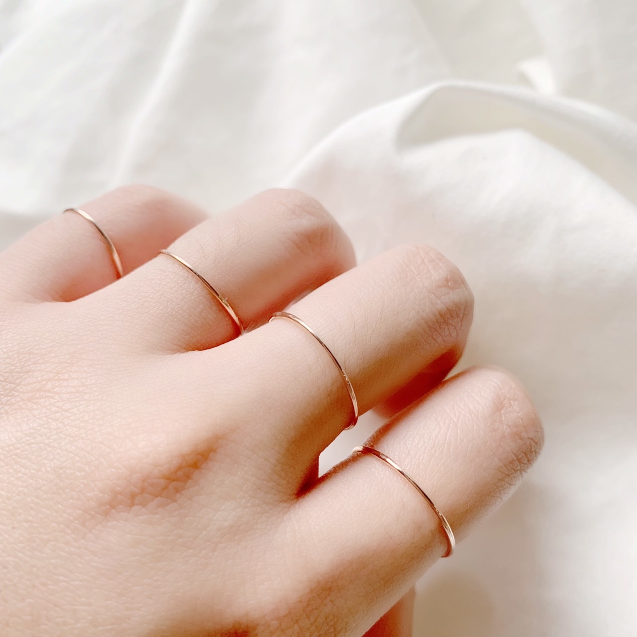 光滑素線戒-玫瑰金