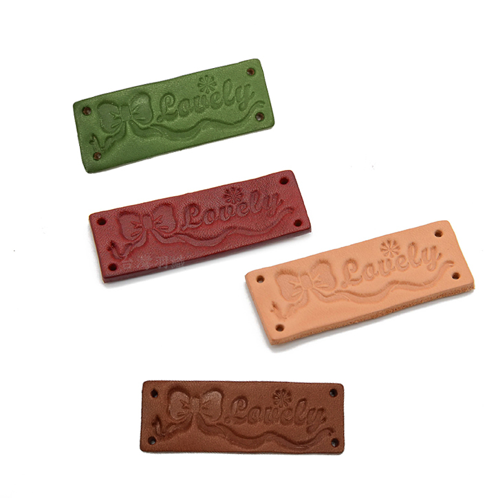 蝴蝶結真皮皮標/個【有3種顏色可選購】