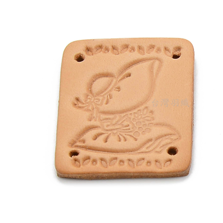 帽子女孩真皮皮標/個