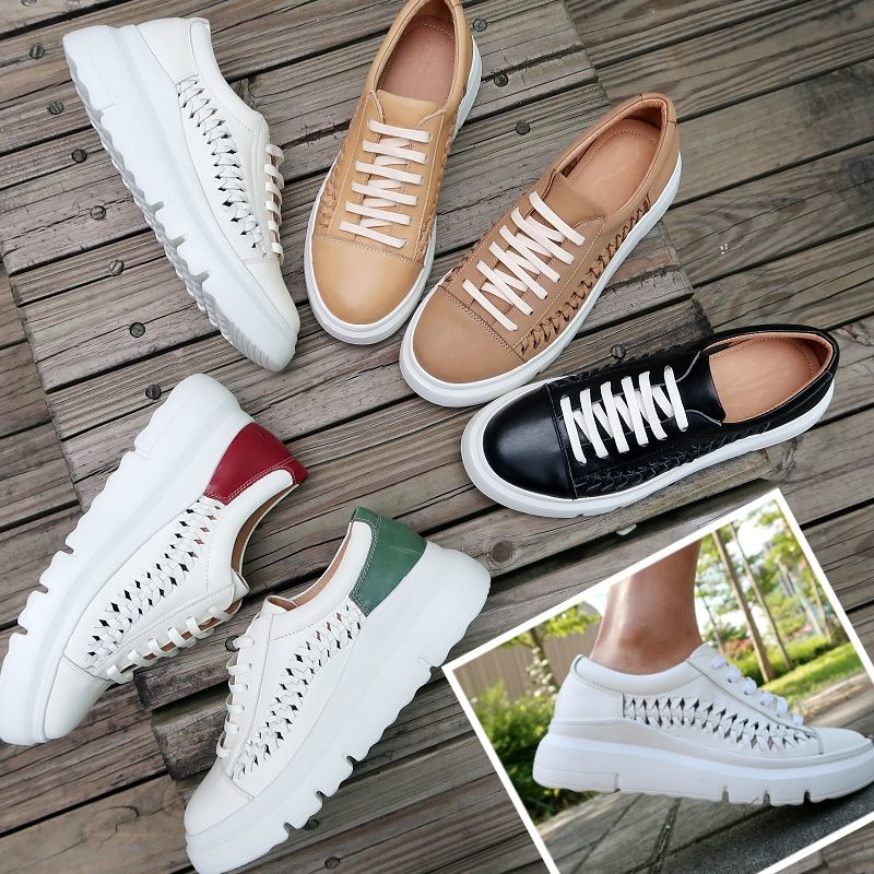 【倆個人】牛皮輕量MODO厚底編織麻花辮休閒運動鞋