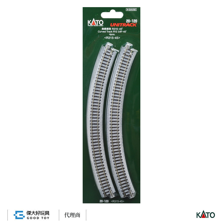 KATO 20-120 Unitrack Curved Track R315-45 degree (R12 3/8-45 degree) < R315-45 > (4pcs.)
