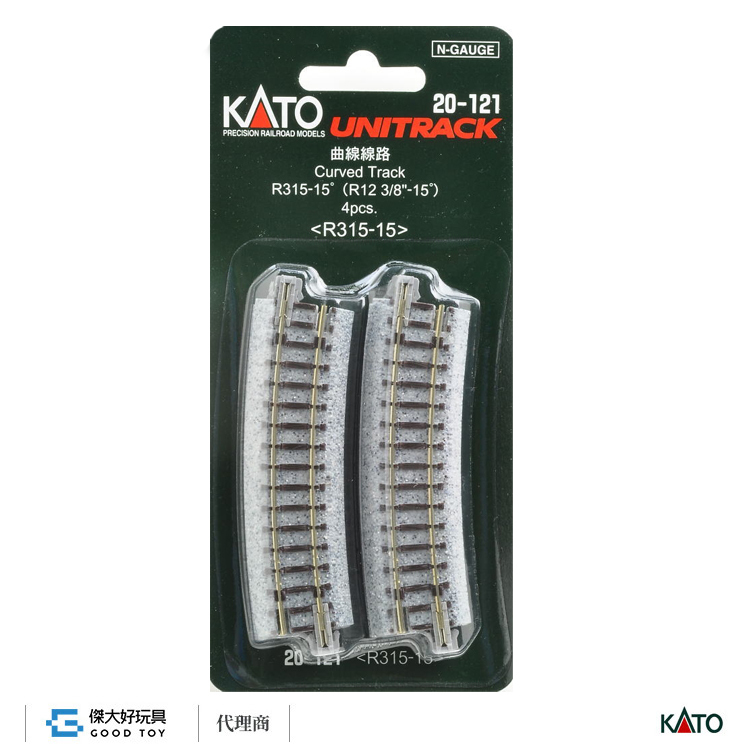 KATO 20-121 Unitrack Curved Track R315-15 degree (R12 3/8-15 degree) < R315-15 > (4pcs.) 