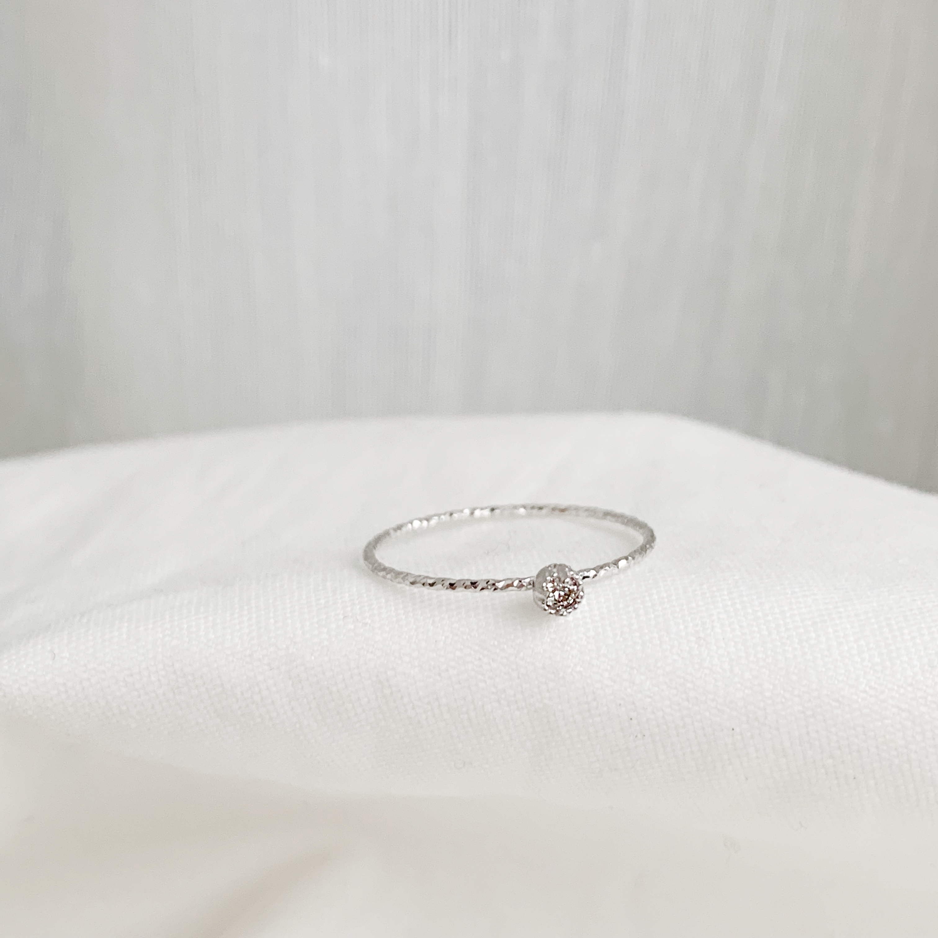 14k白金 2分白鑽戒指