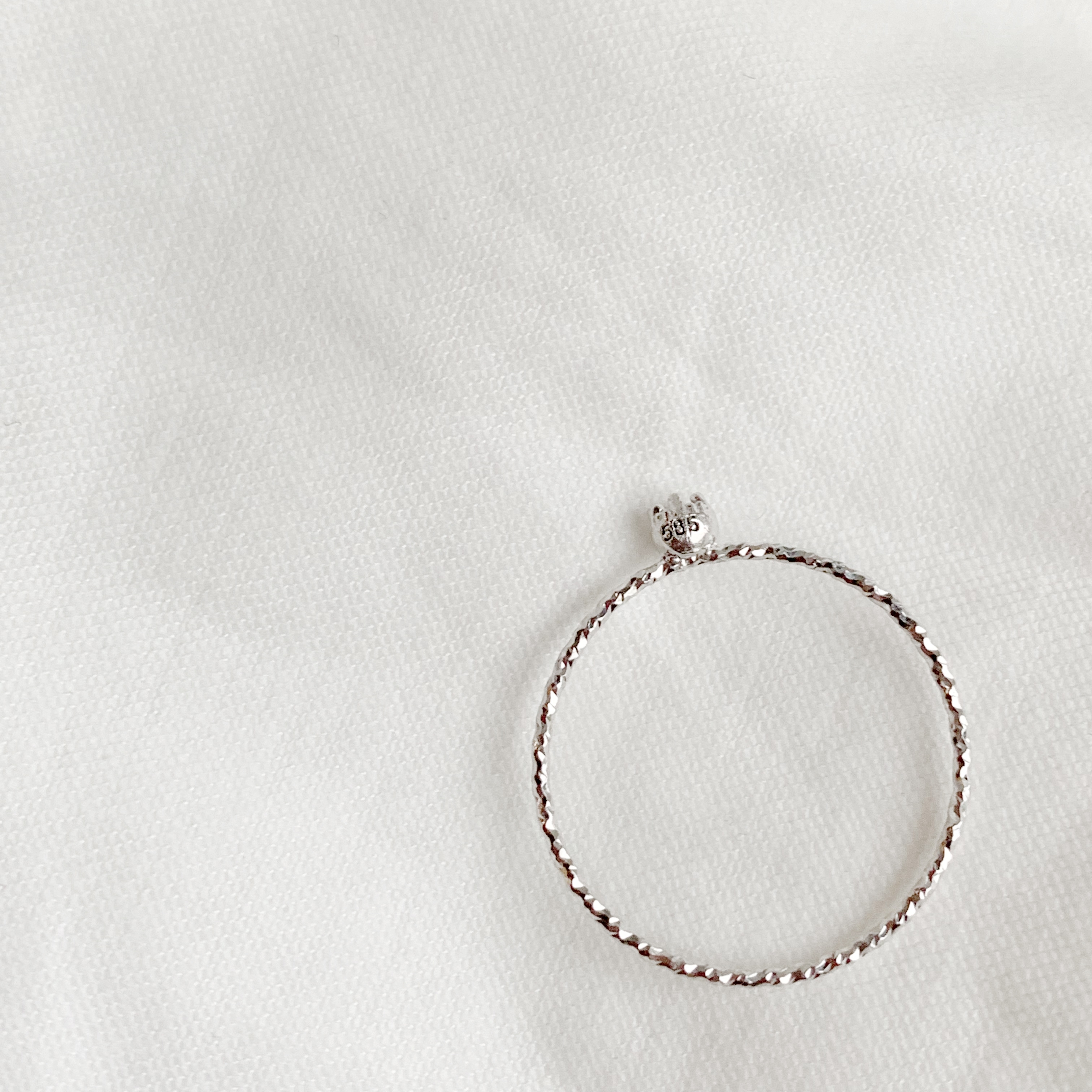 14k白金 2分白鑽戒指