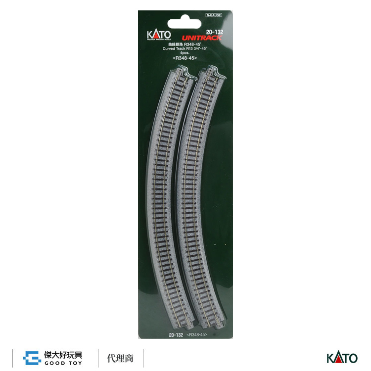 KATO 20-132 Unitrack Curved Track R348-45 degree (R13 3/4-45 degree) < R348-45 > (4pcs.)