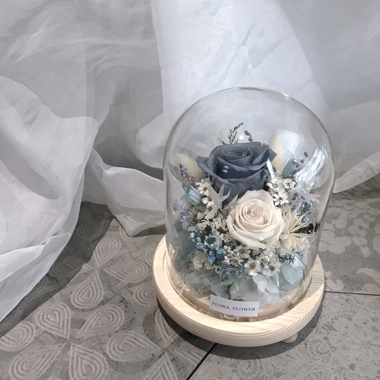 永生花夜燈-白藍