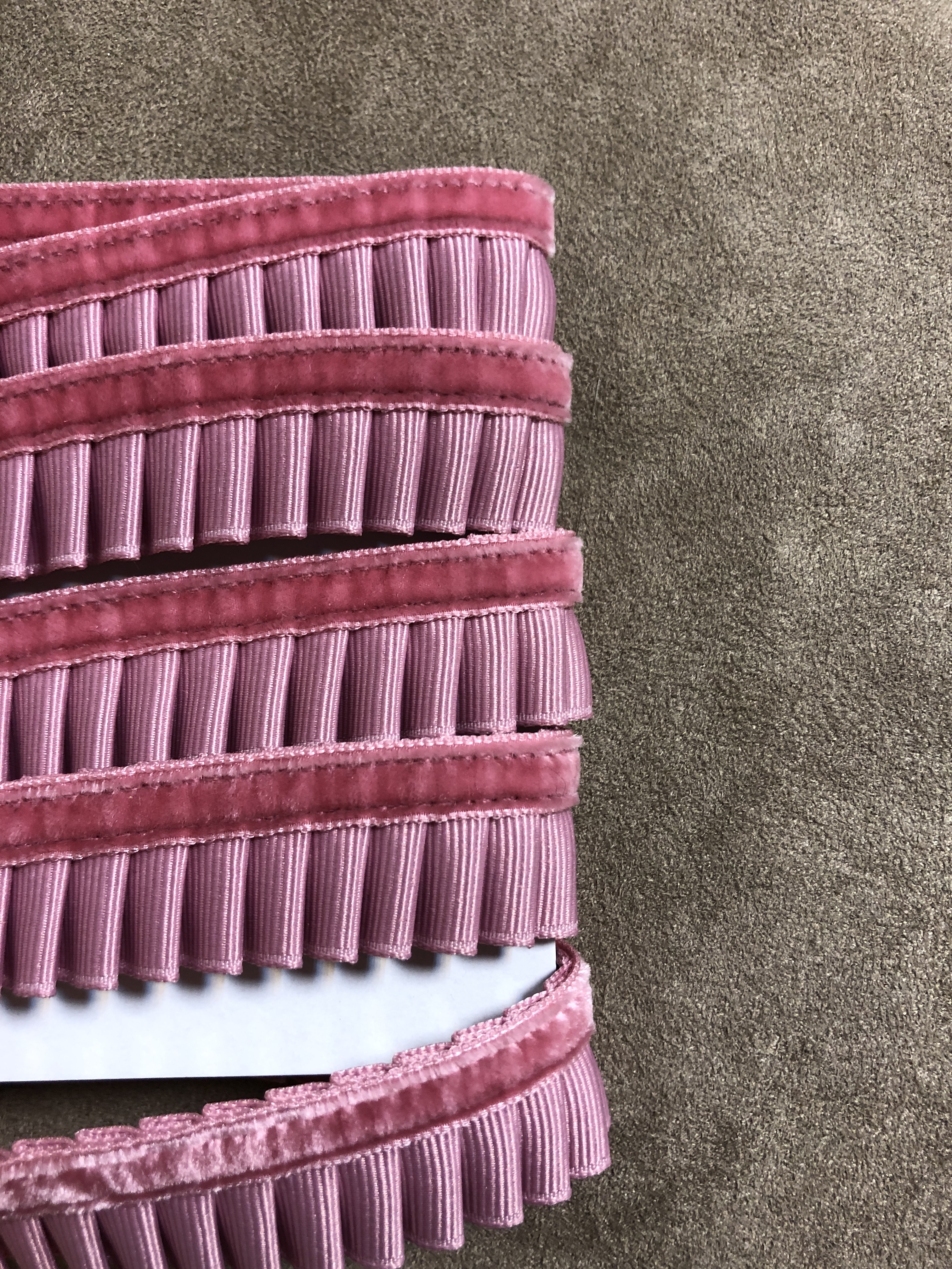 絨面裙擺羅紋皺褶/1碼/紐約進口