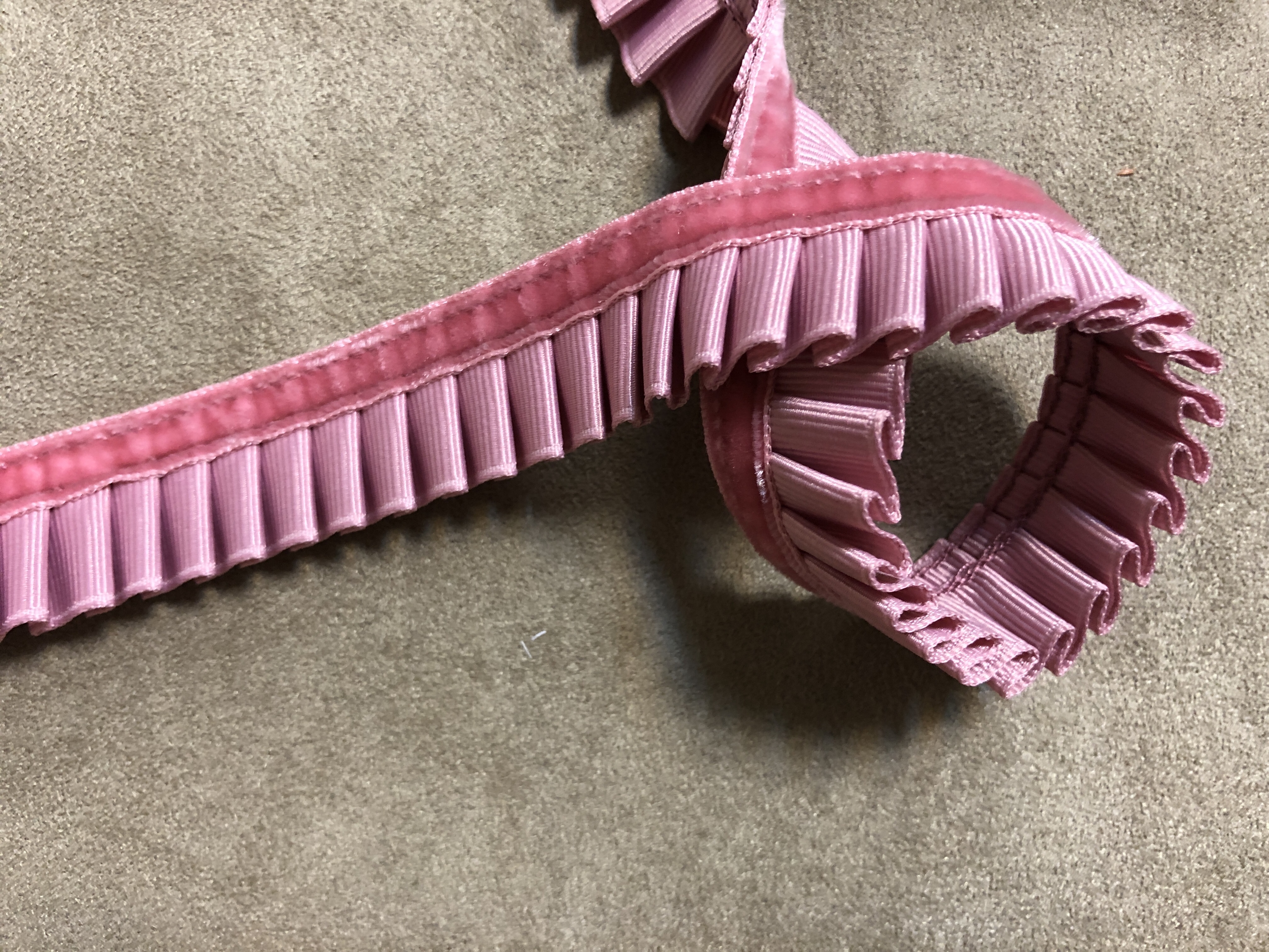 絨面裙擺羅紋皺褶/1碼/紐約進口