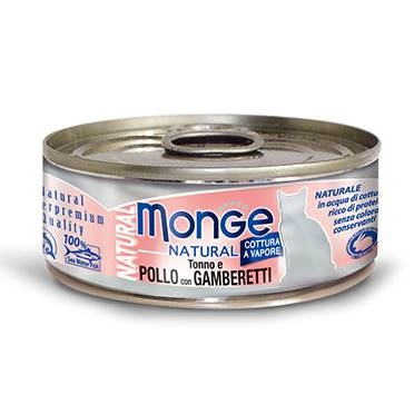 (6罐起@$13.5) Monge Natural - 吞拿魚雞肉拼海蝦 80g