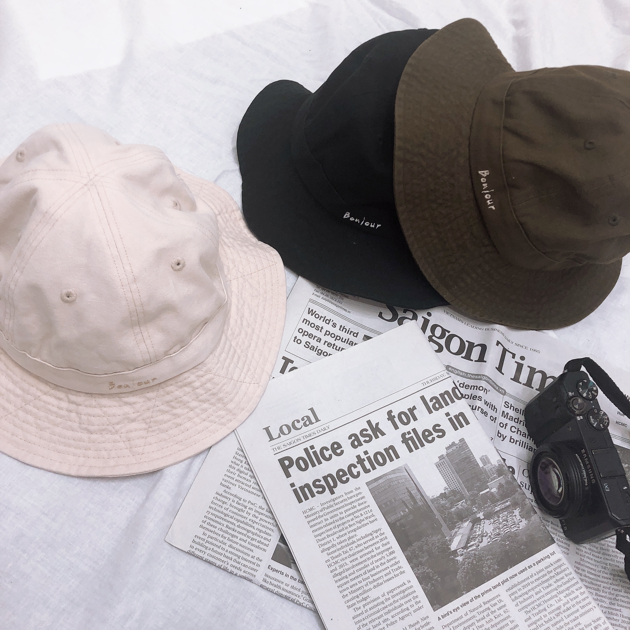 夏日刺繡圓頂漁夫帽/四色