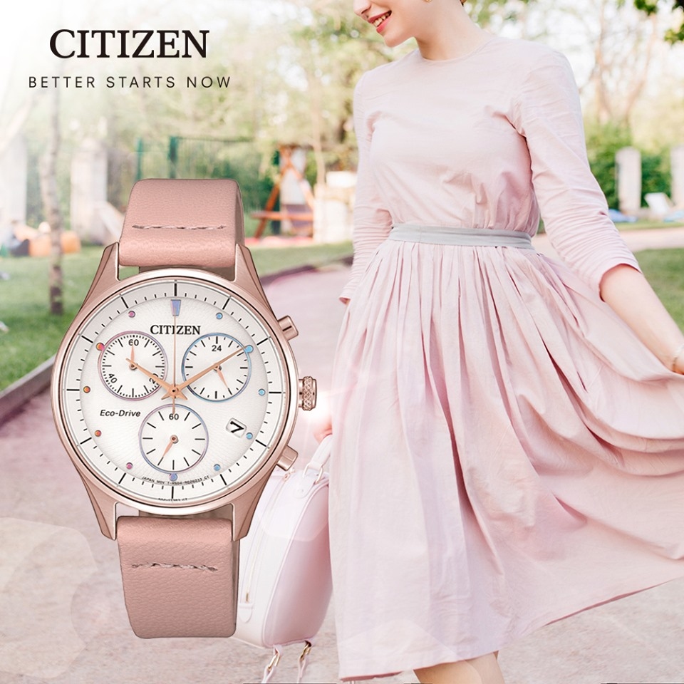 萬年鐘錶 - Citizen 星辰錶  光動能女錶  FB1443-08A  錶徑32MM