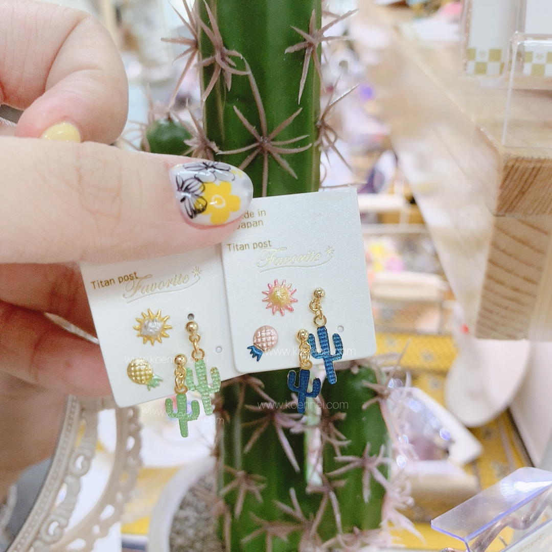 [日本制]仙人掌耳環