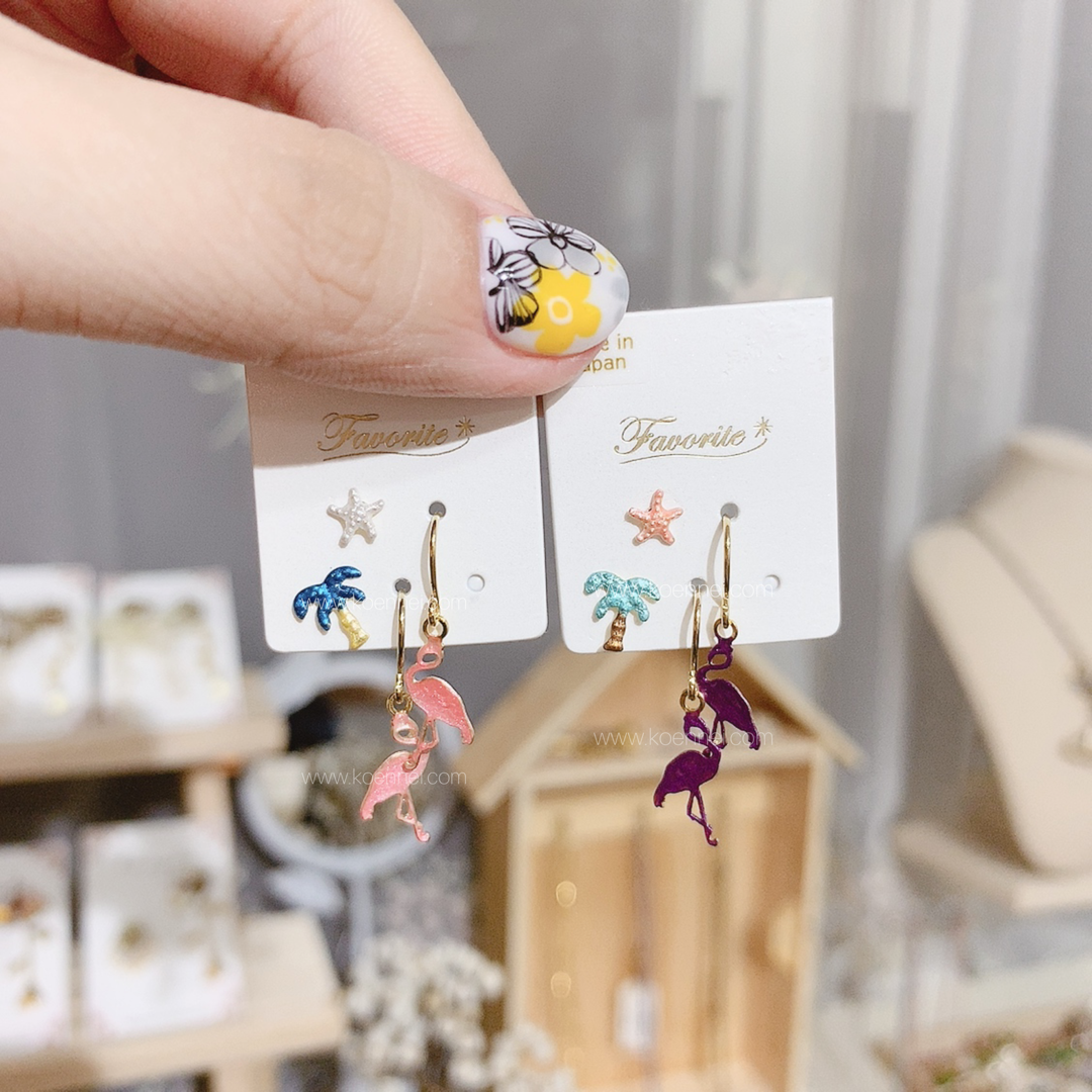 [日本制]火烈鳥耳環