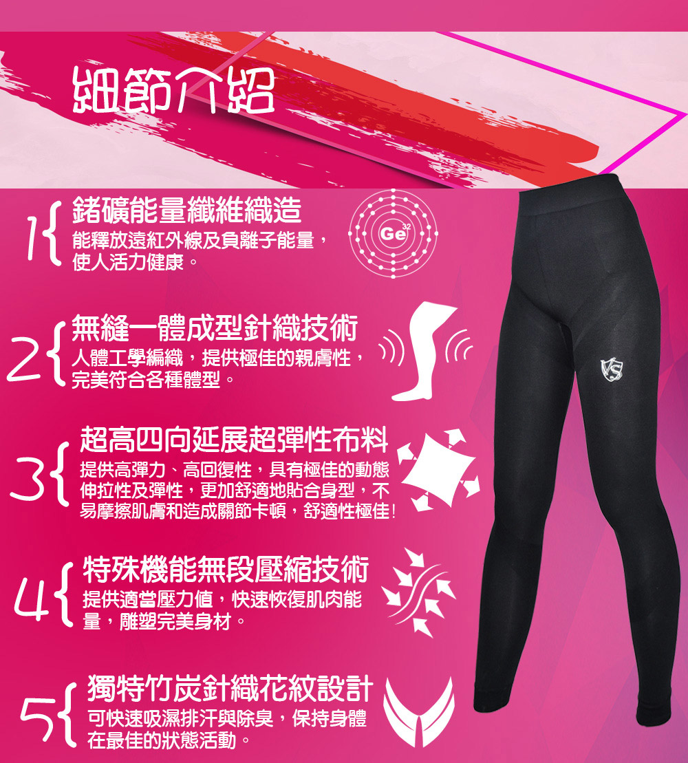 紗比優無縫壓縮機能長褲商品細節介紹
