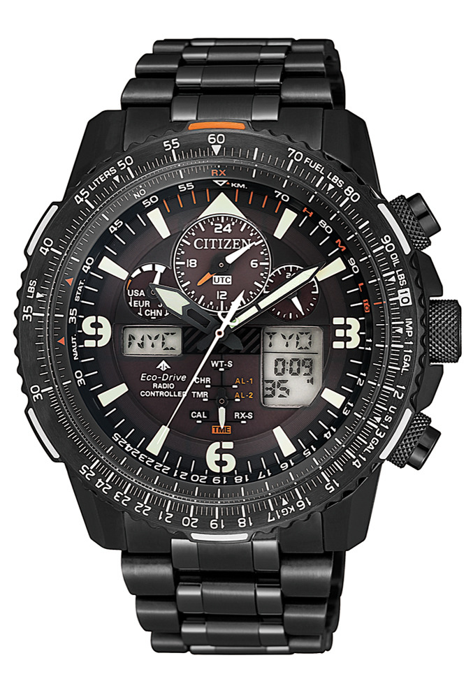 萬年鐘錶 - Citizen 星辰錶  光動能電波 王建民配戴  航空飛行錶  JY8085-81E  錶徑45.4MM