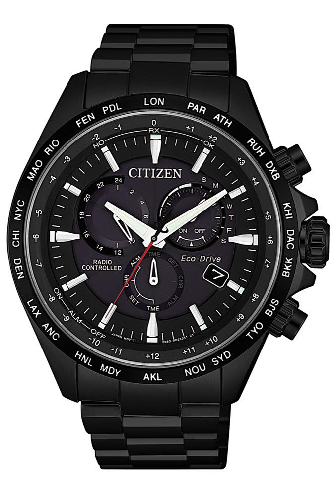 萬年鐘錶 - Citizen 星辰錶  世界時間 電波對時男錶  廣告款 CB5835-83E 錶徑45MM