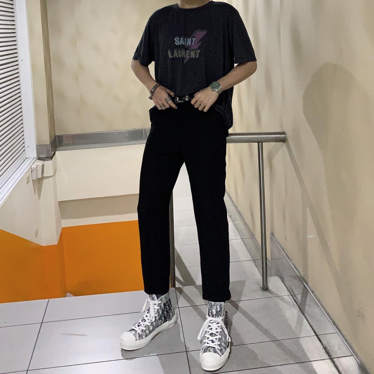 韓國 素色 修身 九分 西裝褲