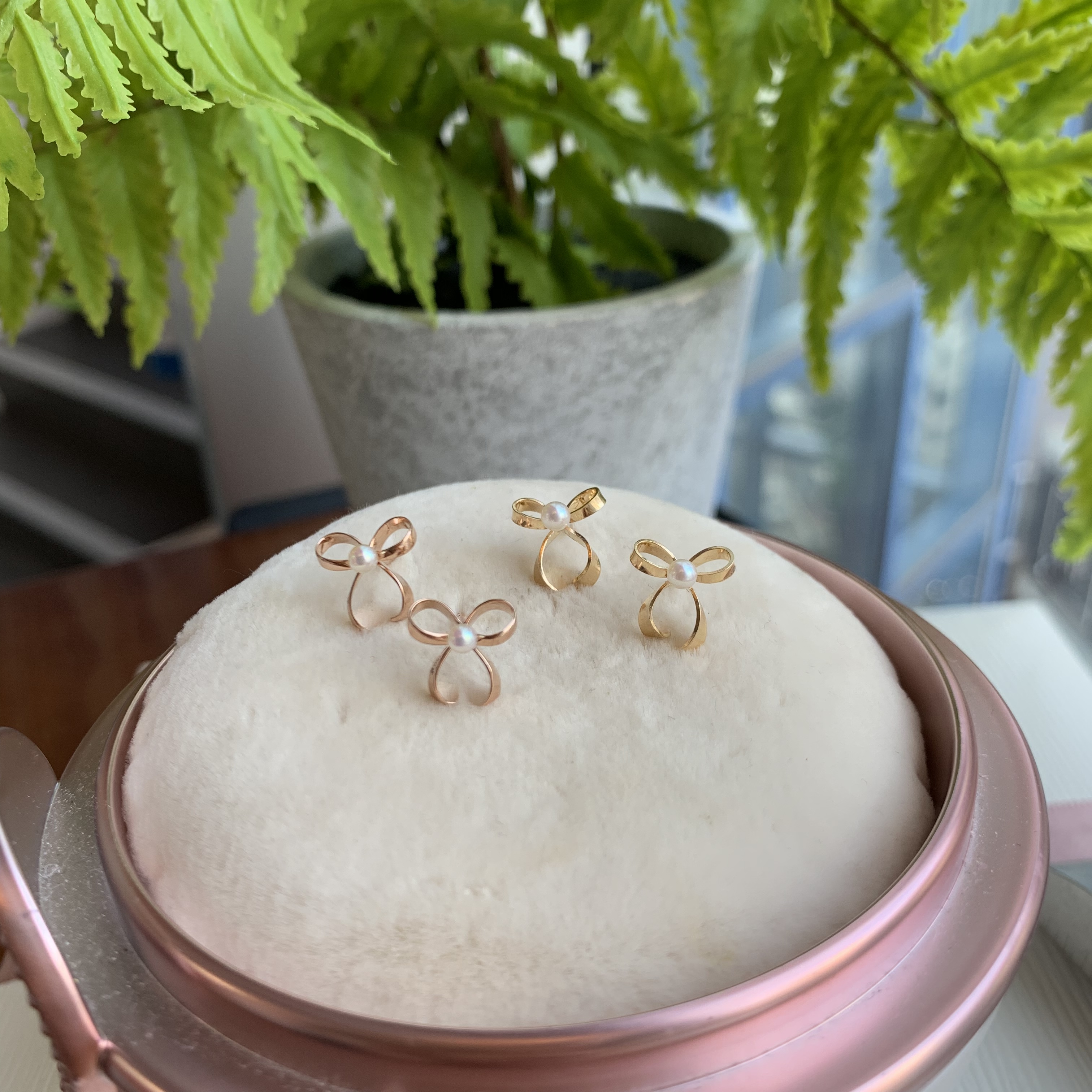 18K金日本Baby Akoya珍珠耳環 - 無調色 (2.5-3mm)