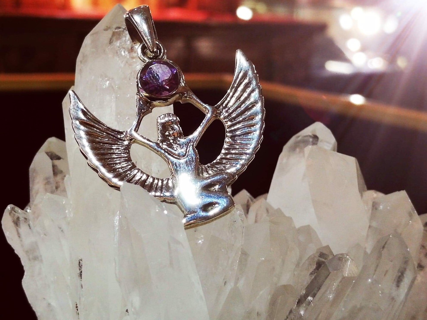 伊朗力量女神紫晶墜