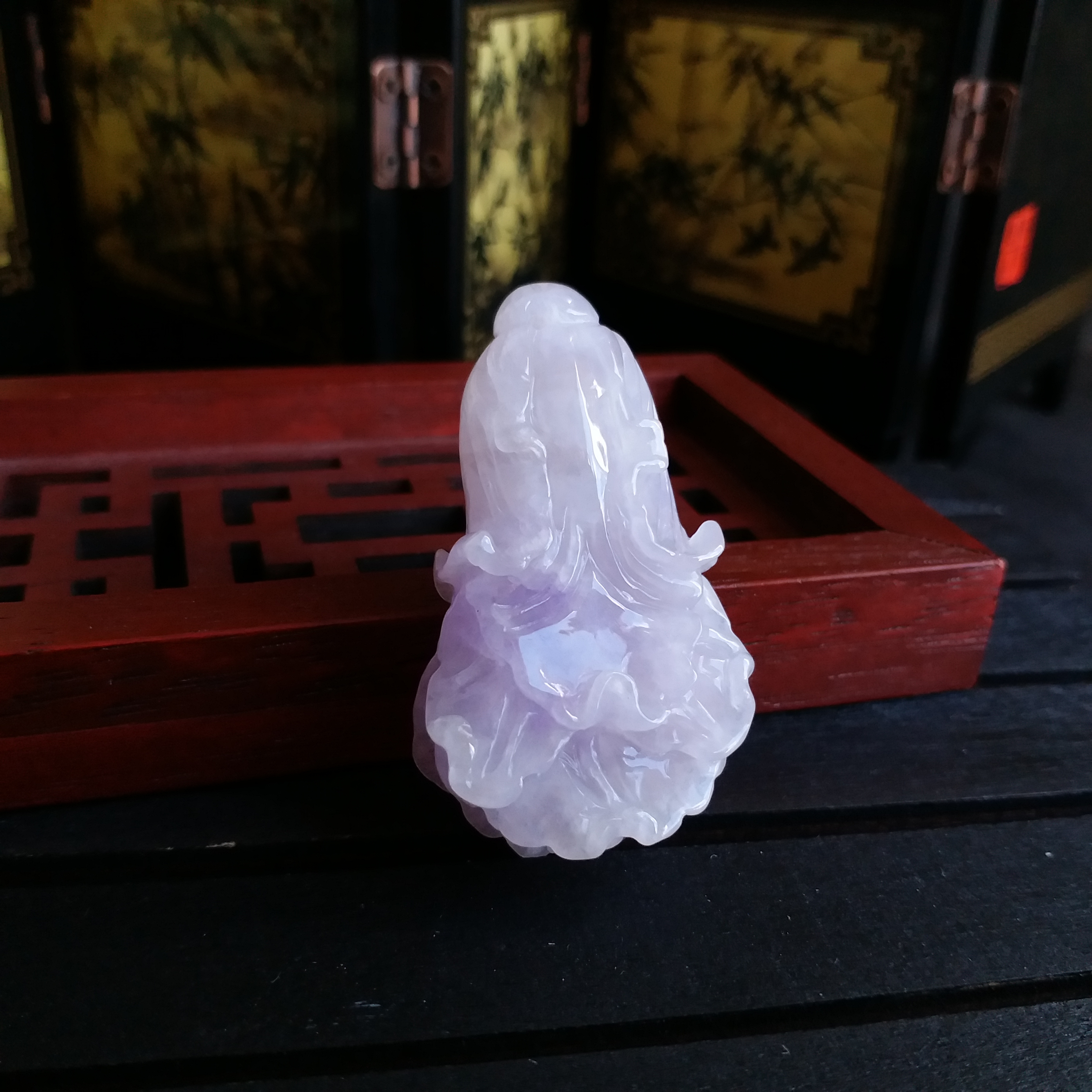 P1411038 冰紫羅蘭白菜雕件