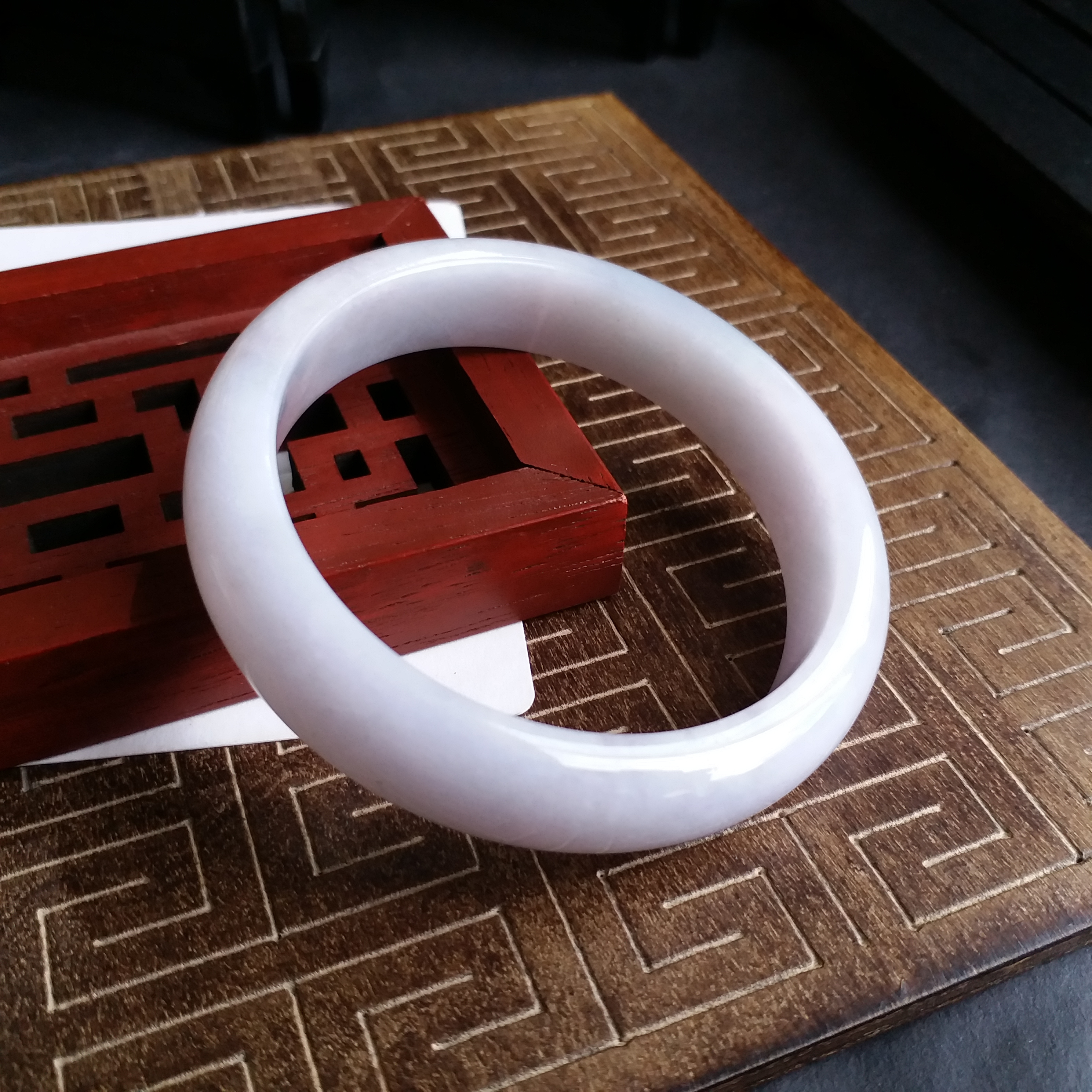 J1481 冰糯淡紫玉鐲 56.3mm (1.51)