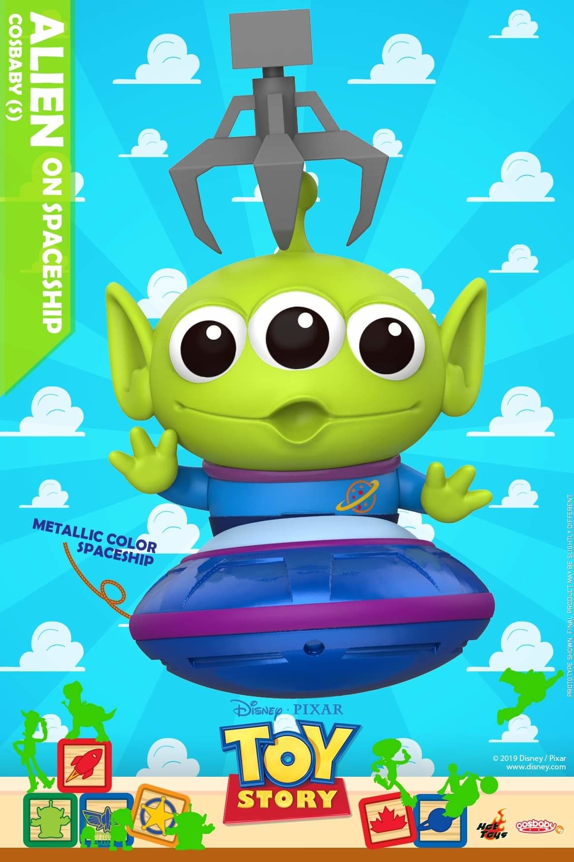 Hot Toys Toy Story Alien on Spaceship Metallic Cosbaby