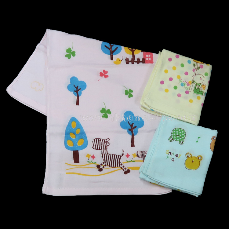 6條裝 雙層紗布印花面巾 4130281