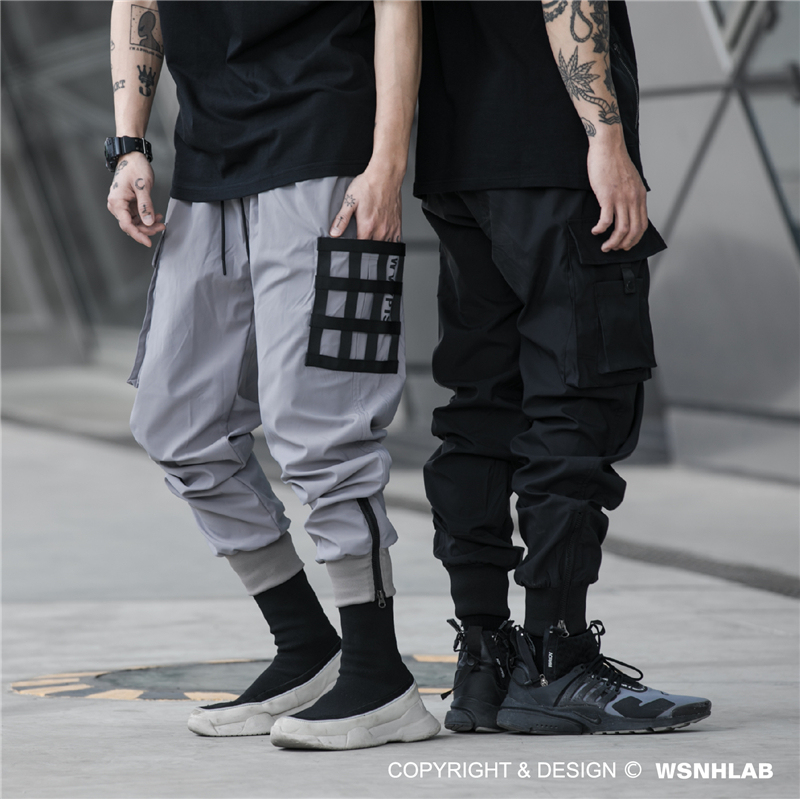 編織口袋慢跑束腳褲