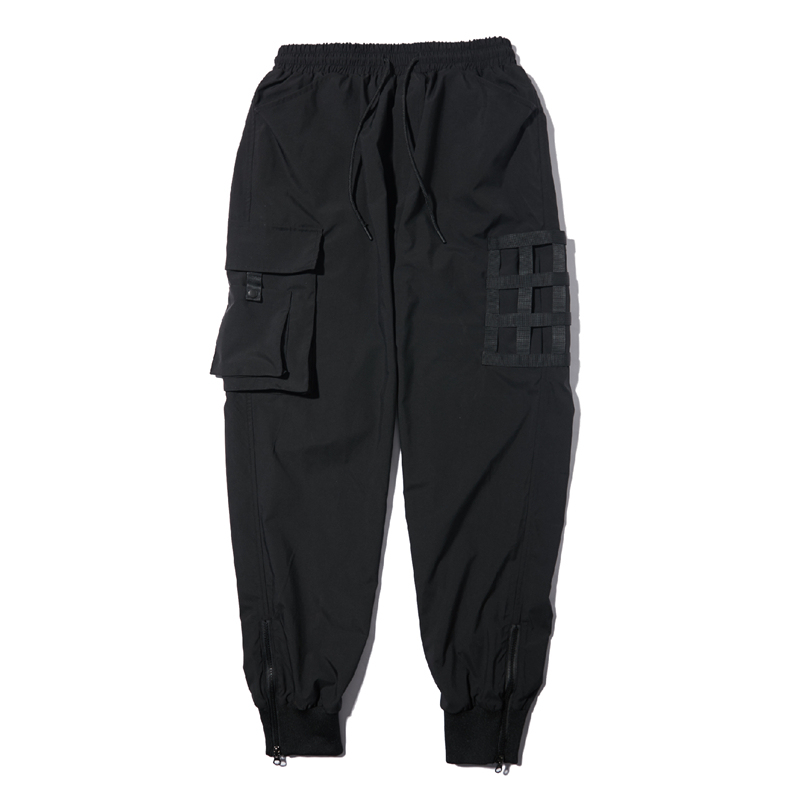 編織口袋慢跑束腳褲