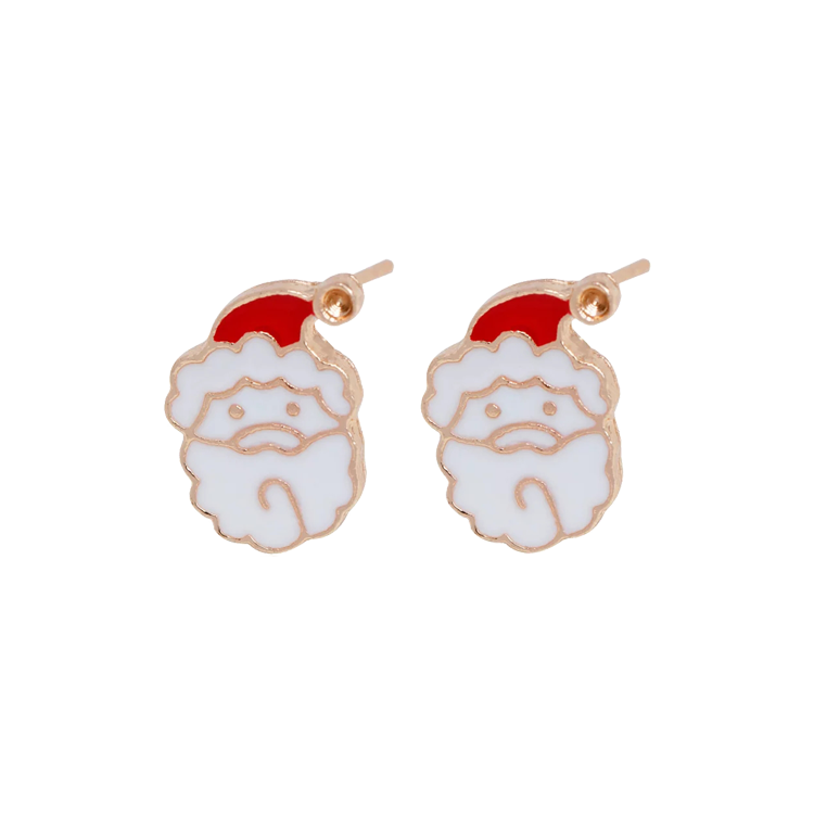 合金耳飾，女士耳飾 繽紛聖誕老人；童心聖誕季節（9376）