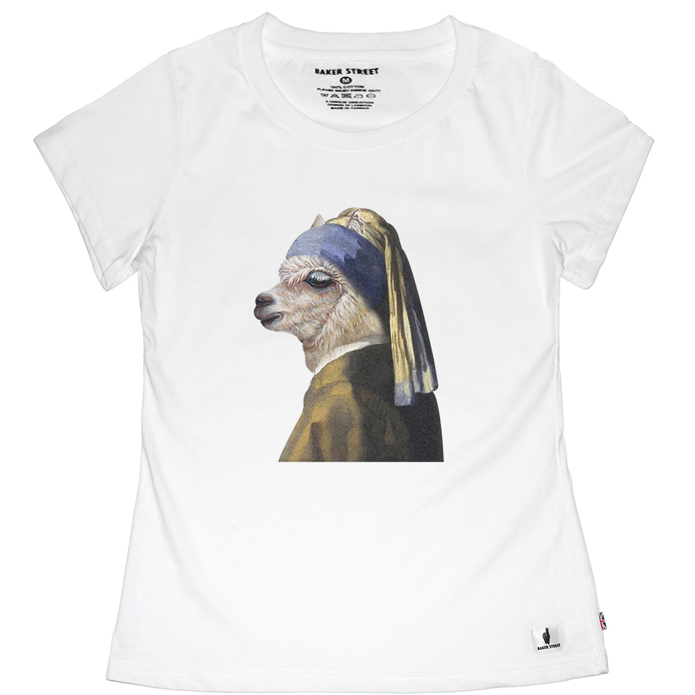 Het meisje met de parel 珍珠少女駝 女版短T