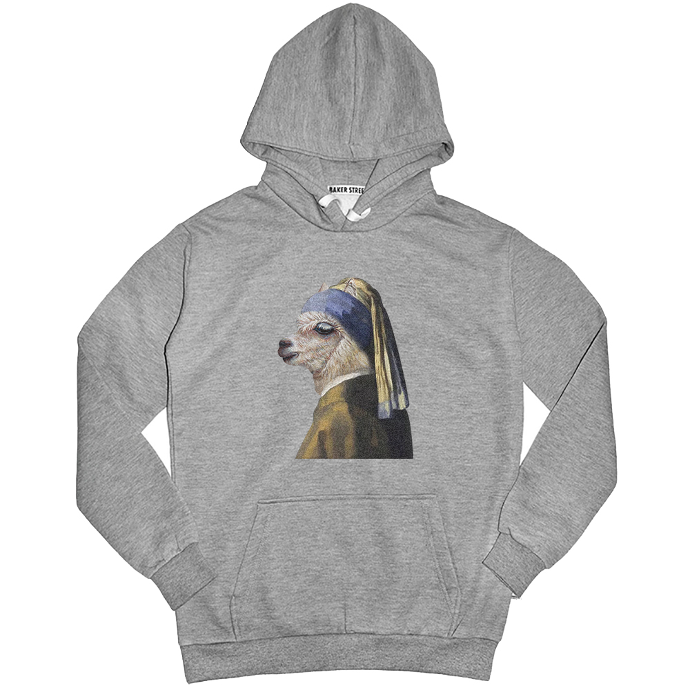 Het meisje met de parel 珍珠少女駝 高磅數長袖帽T