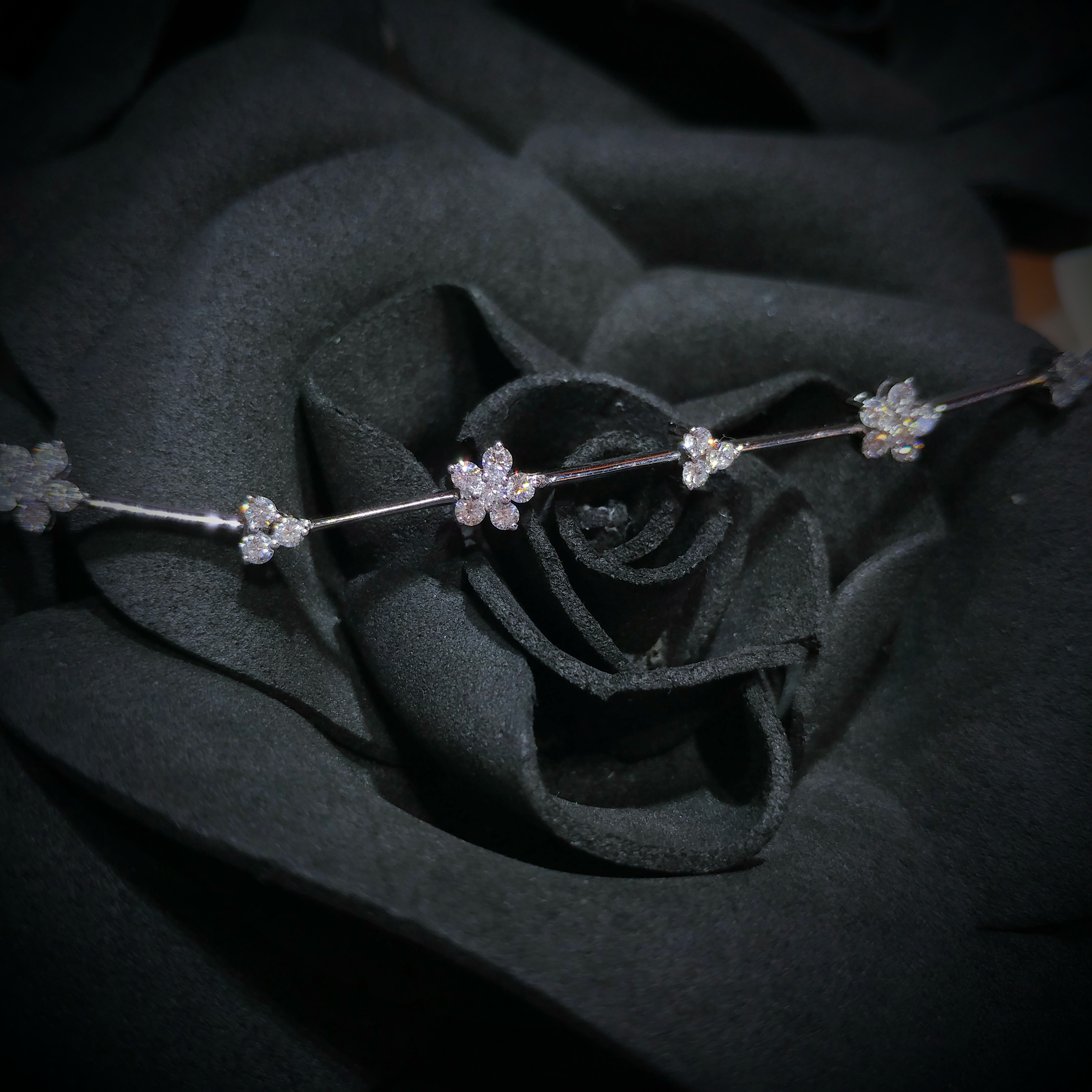 全新18K白金62份鑽石鍊鈪