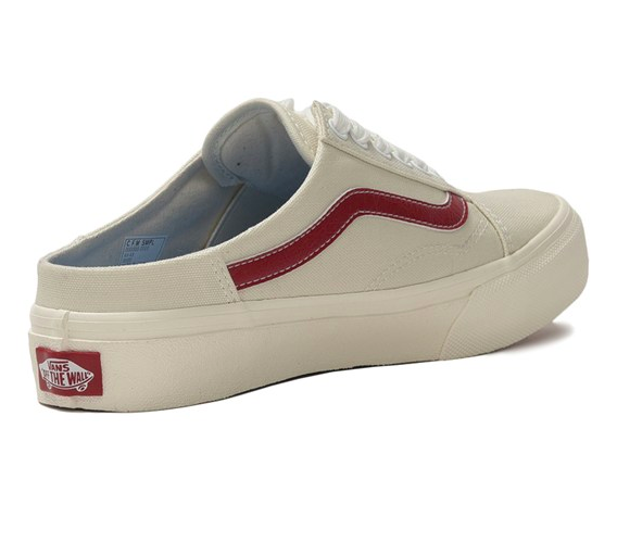 vans old skool mule white red