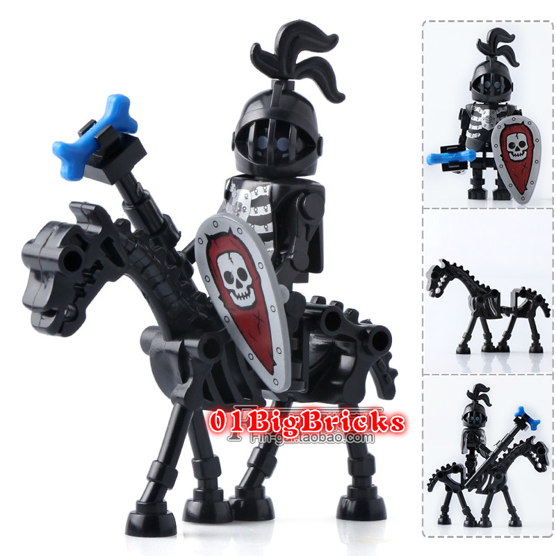 9PCS Skeleton Knights Medieval Castle Knights Minifigs