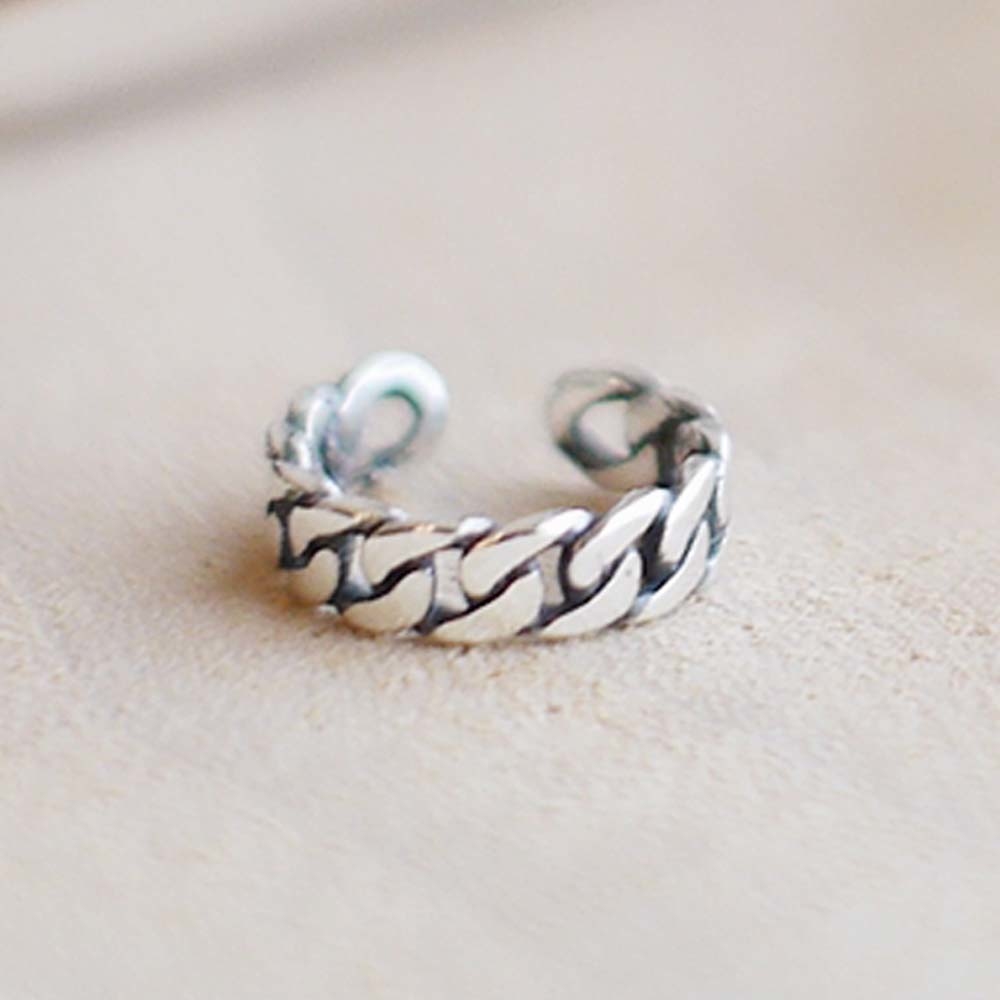 個性鎖鏈純銀耳骨夾(單支)/SE768