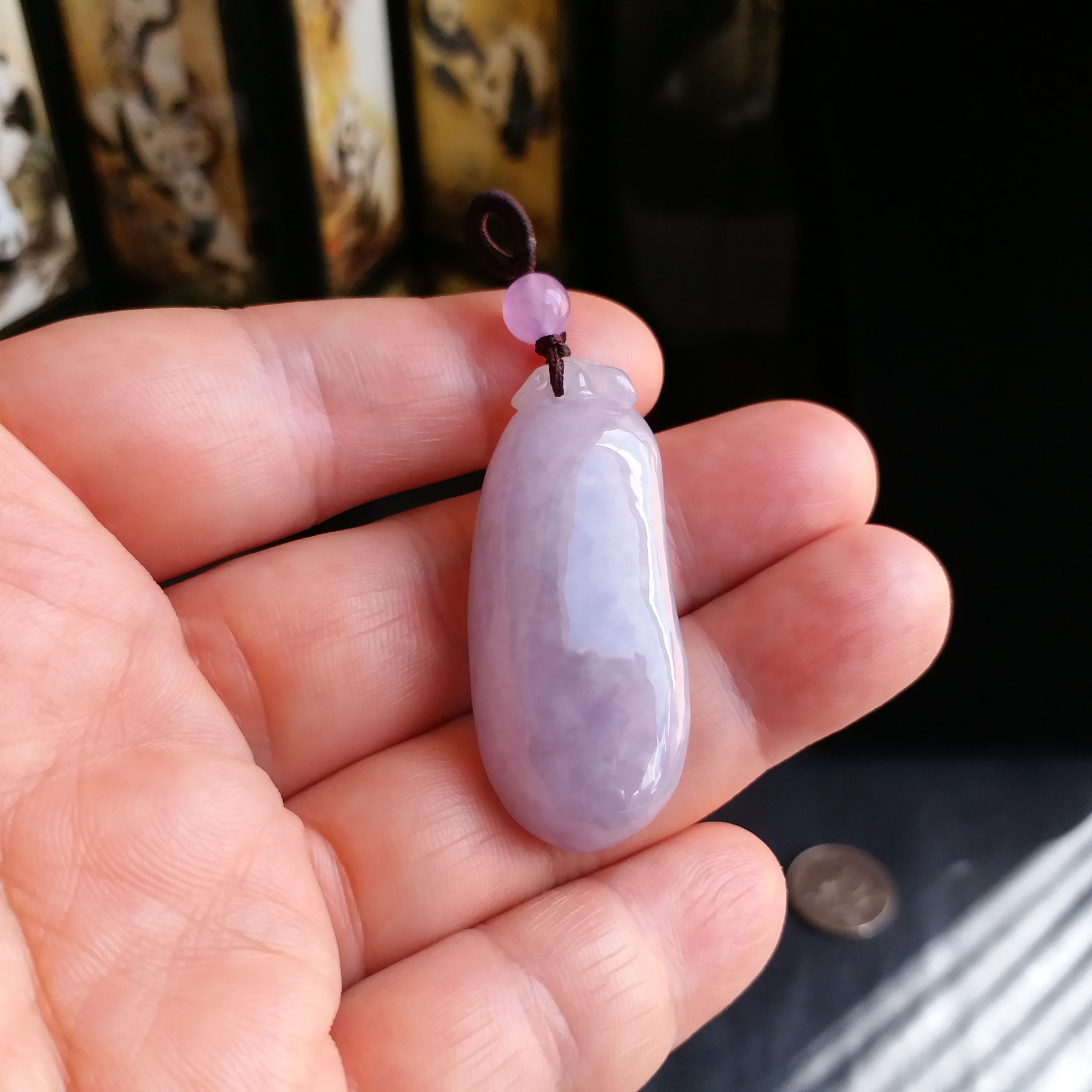 J1169 冰種紫羅蘭福瓜吊墜