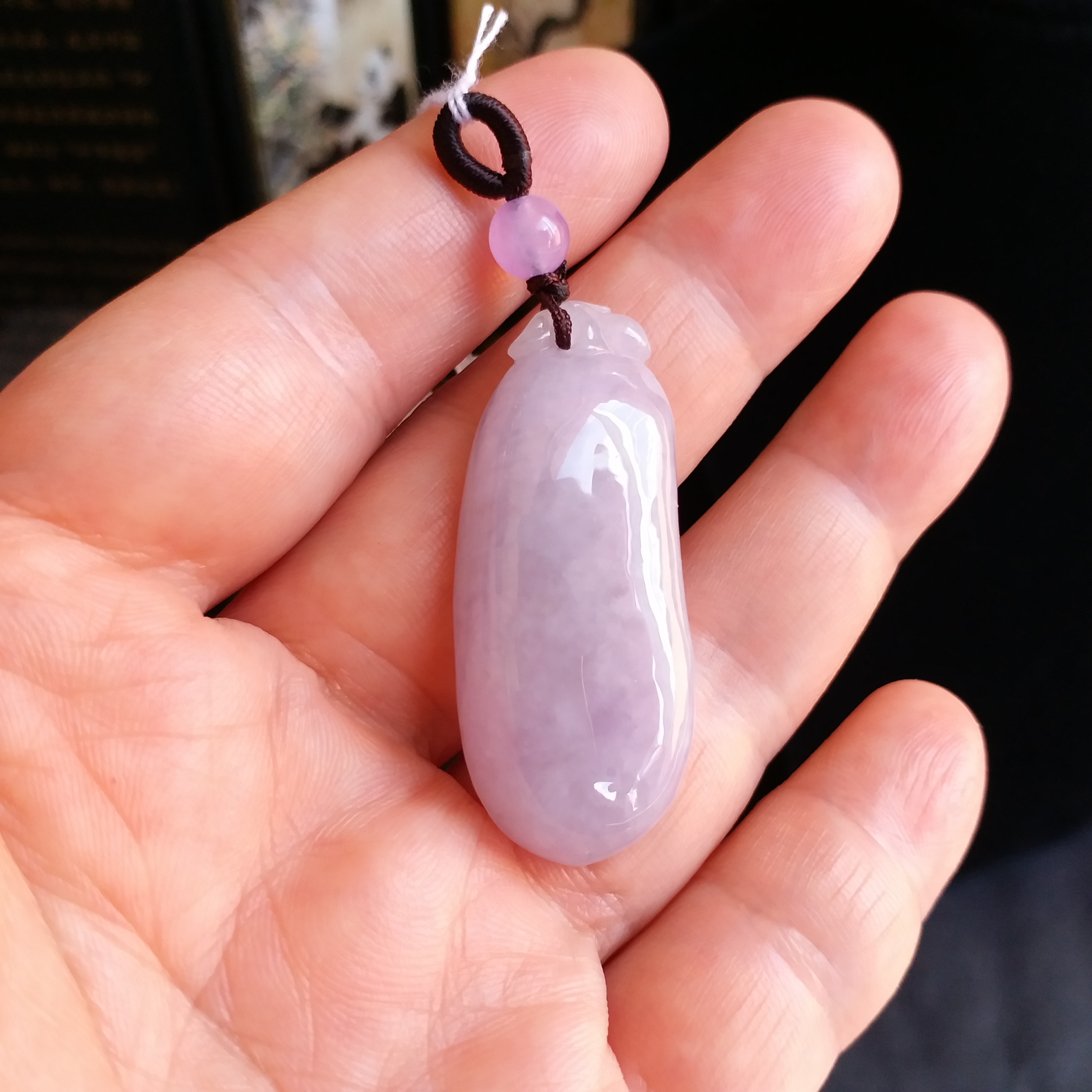 冰種紫羅蘭福瓜吊墜, 天然翡翠A玉, 緬甸玉, Jade, Jadeite