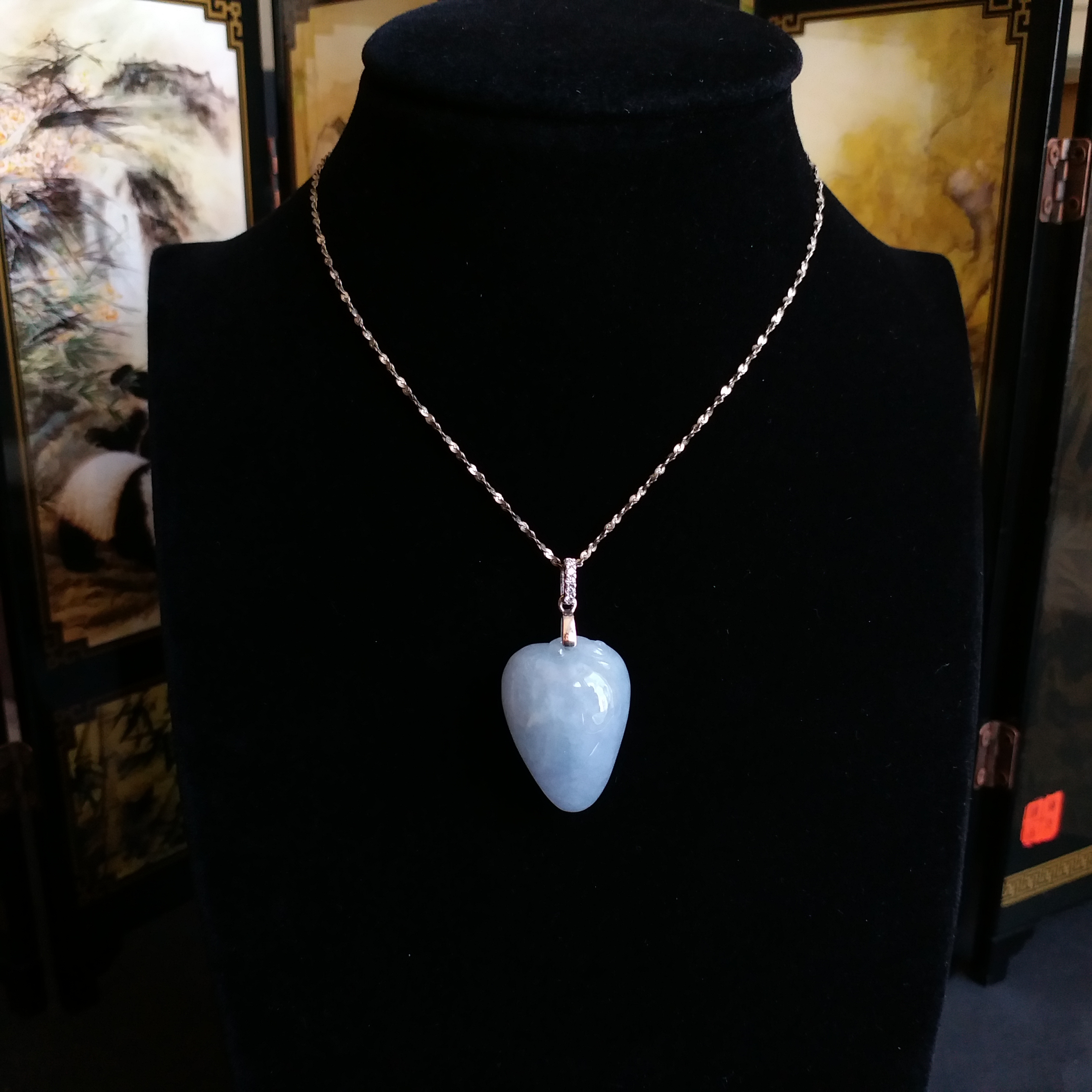 冰糯紫壽桃吊墜, 天然翡翠A玉, 緬甸玉, Jade, Jadeite