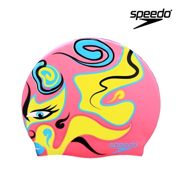 ≡Speedo≡ SLOGAN PRINT CAP 成人矽膠泳帽 SD808385A646D